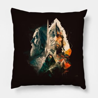 Colourful Abstract Illustration Of Lord Of The Rin Throw Pillow Official Lord Of The Rings Merch