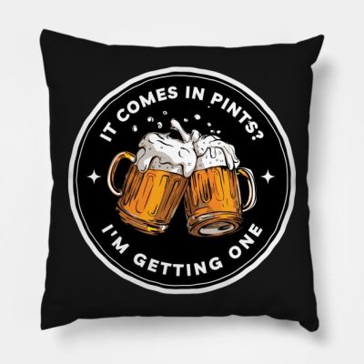 It Comes In Pints Im Getting One Black Fantasy Fun Throw Pillow Official Lord Of The Rings Merch