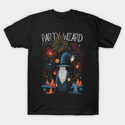 Party Wizard Fireworks Fantasy T-Shirt Official Lord Of The Rings Merch