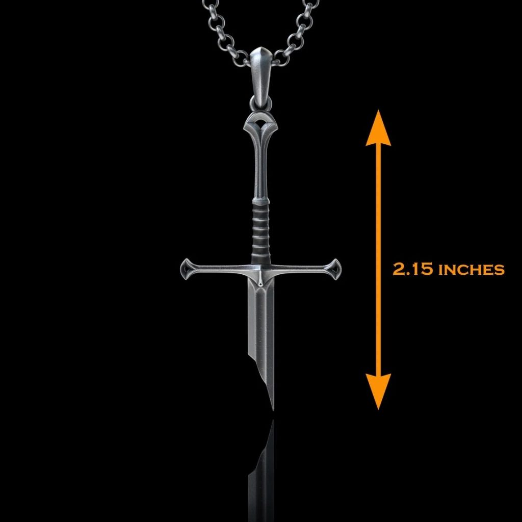 New Lord Necklace The Rings Power Flame of the West Silver Plated Broken Sword Pendant for 4 - Lord Of The Rings Merch