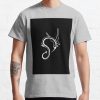 Curled Dragon - White On Black T-Shirt Official Lord Of The Rings Merch