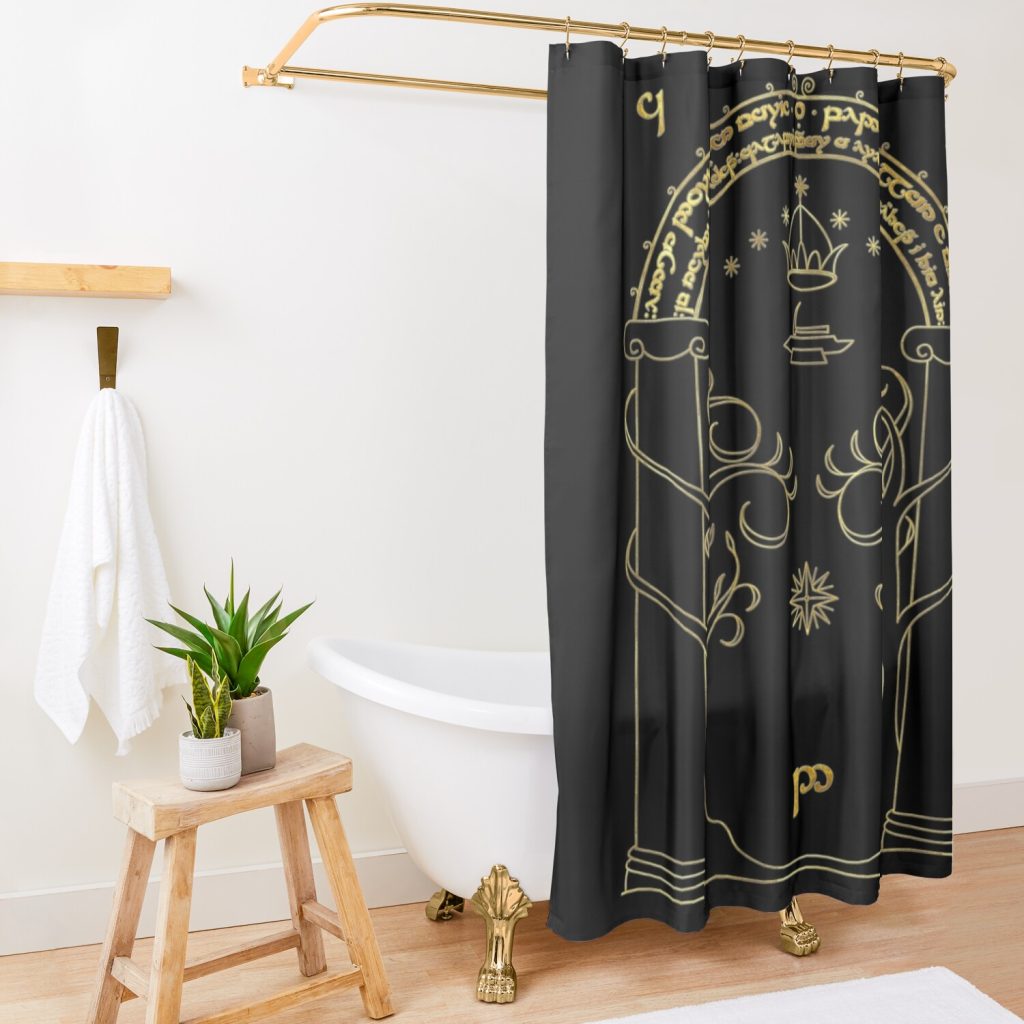 Gate To Moria - Gold Shower Curtain Official Lord Of The Rings Merch